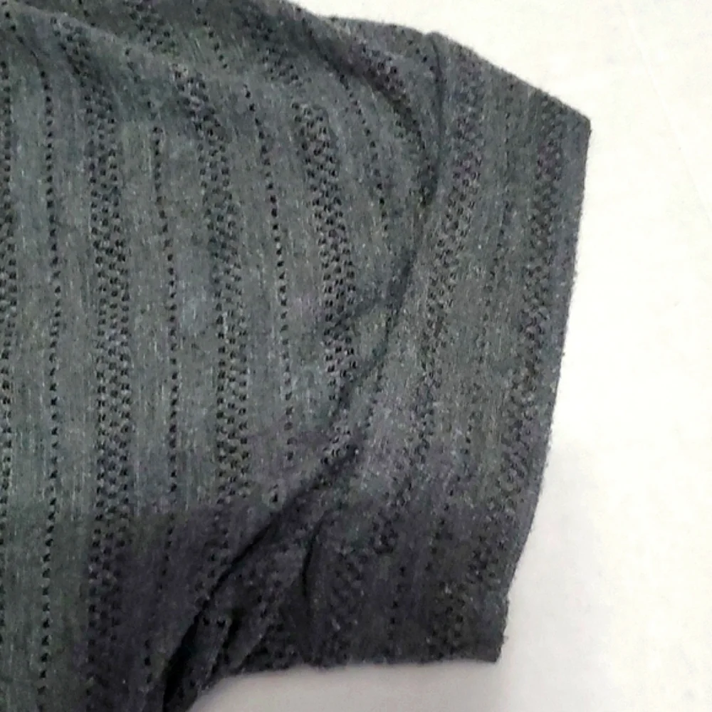 Agenda Charcoal Textured Knit Bat Sleeve Slouchy Comfy Soft Knit Top